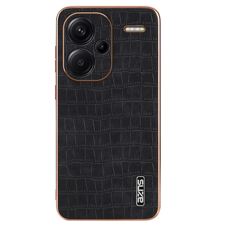 AZNS For Xiaomi Redmi Note 13 Pro+ 5G Electroplating Case Textured PU+TPU Phone Cover