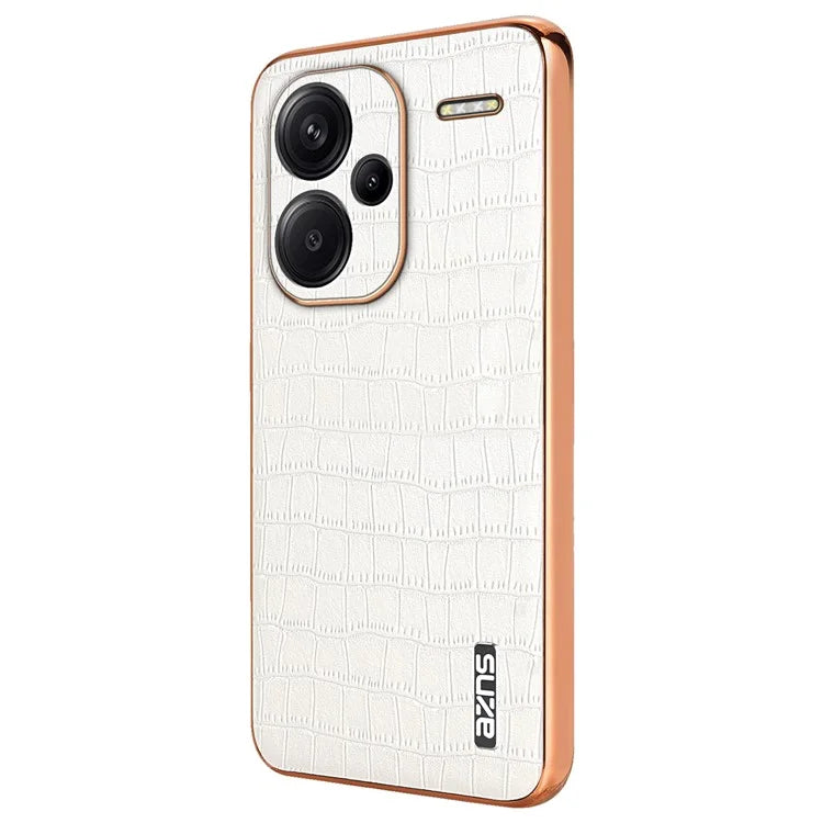 AZNS For Xiaomi Redmi Note 13 Pro+ 5G Electroplating Case Textured PU+TPU Phone Cover