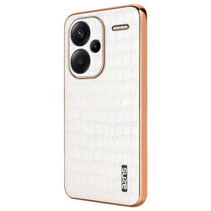 AZNS For Xiaomi Redmi Note 13 Pro+ 5G Electroplating Case Textured PU+TPU Phone Cover