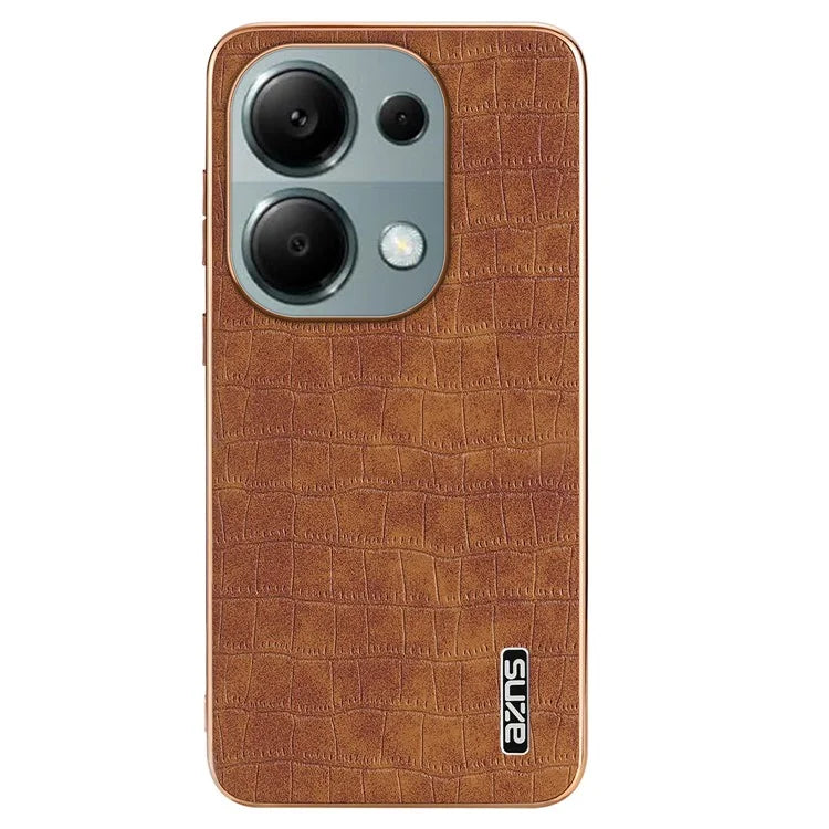 AZNS For Xiaomi Redmi Note 13 Pro 4G / Poco M6 Pro 4G Case Shockproof PU+TPU Electroplated Phone Cover