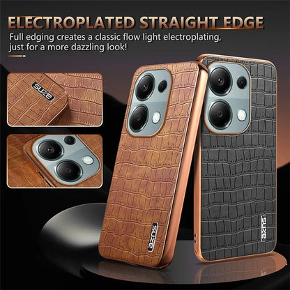 AZNS For Xiaomi Redmi Note 13 Pro 4G / Poco M6 Pro 4G Case Shockproof PU+TPU Electroplated Phone Cover