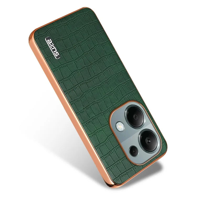 AZNS For Xiaomi Redmi Note 13 Pro 4G / Poco M6 Pro 4G Case Shockproof PU+TPU Electroplated Phone Cover