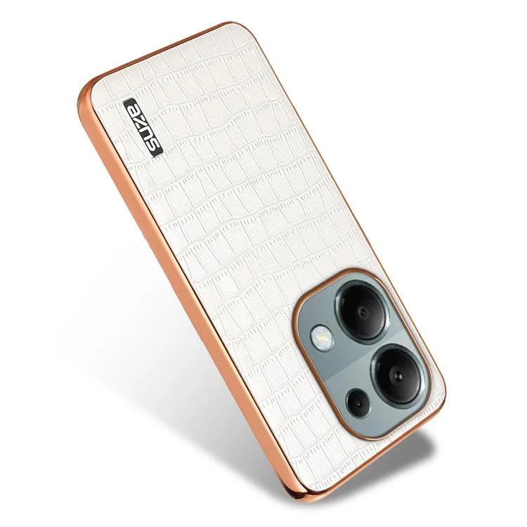 AZNS For Xiaomi Redmi Note 13 Pro 4G / Poco M6 Pro 4G Case Shockproof PU+TPU Electroplated Phone Cover