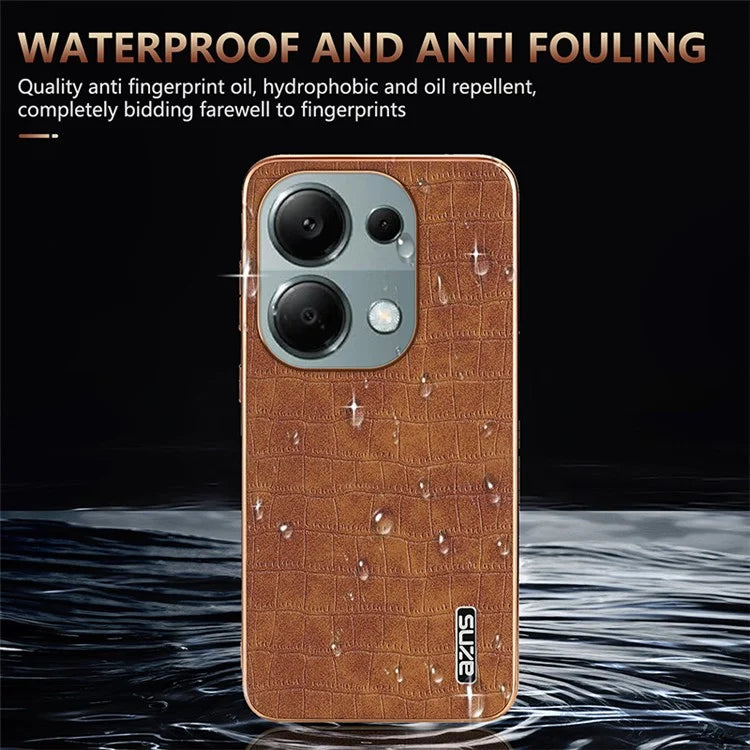 AZNS For Xiaomi Redmi Note 13 Pro 4G / Poco M6 Pro 4G Case Shockproof PU+TPU Electroplated Phone Cover