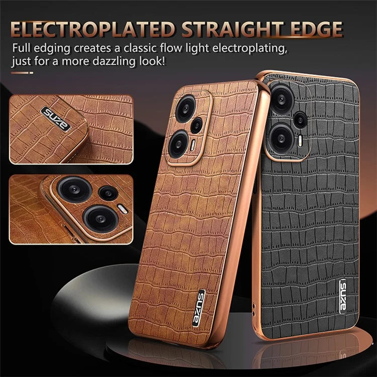 AZNS For Xiaomi Redmi Note 12 Turbo / Poco F5 5G Case Electroplating PU+TPU Phone Cover