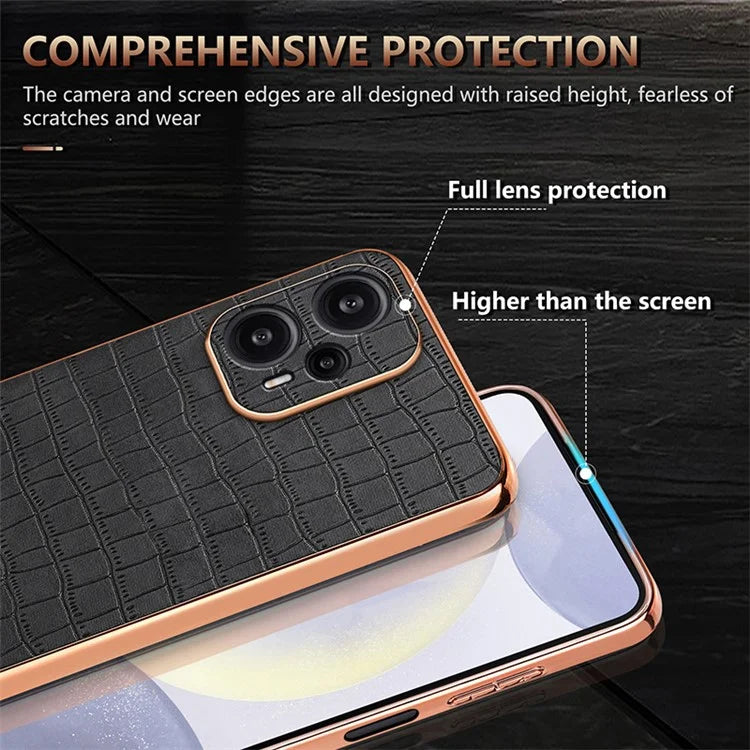 AZNS For Xiaomi Redmi Note 12 Turbo / Poco F5 5G Case Electroplating PU+TPU Phone Cover