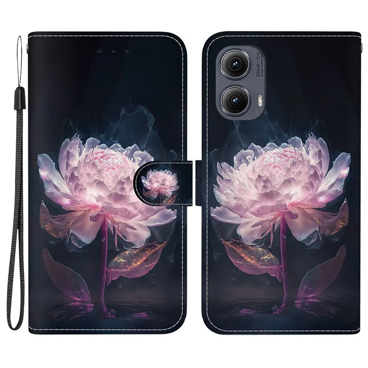 For Motorola Edge (2024) 5G Wallet Case Pattern Print Leather Phone Cover