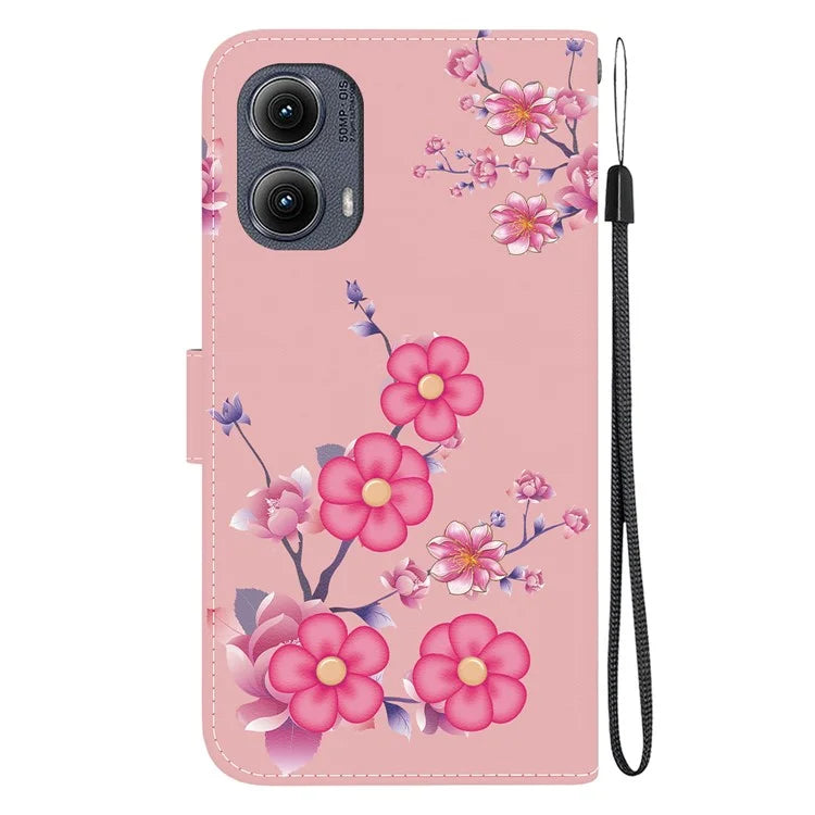 For Motorola Edge (2024) 5G Wallet Case Pattern Print Leather Phone Cover
