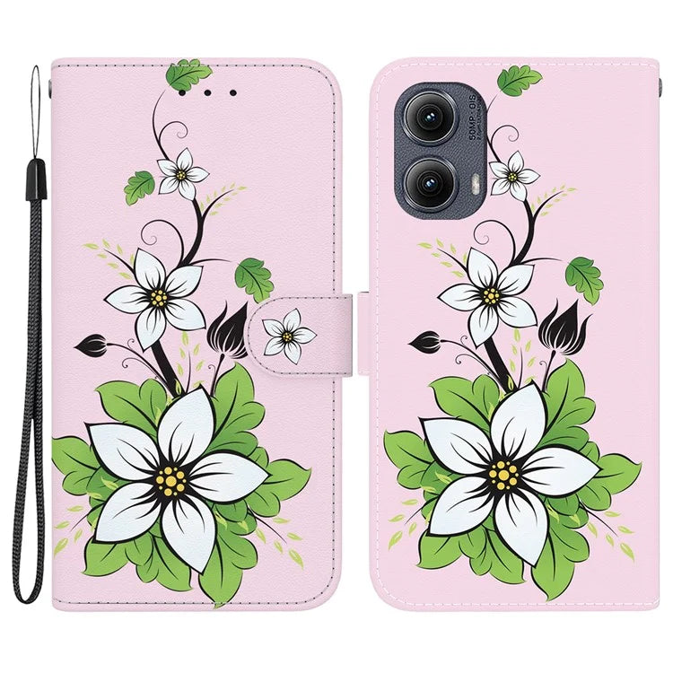 For Motorola Edge (2024) 5G Wallet Case Pattern Print Leather Phone Cover