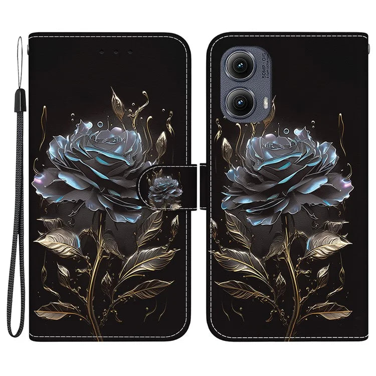 For Motorola Edge (2024) 5G Wallet Case Pattern Print Leather Phone Cover