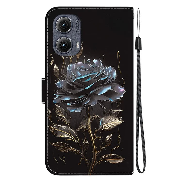 For Motorola Edge (2024) 5G Wallet Case Pattern Print Leather Phone Cover