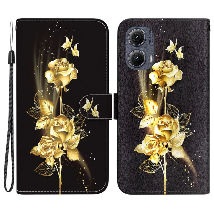 For Motorola Edge (2024) 5G Wallet Case Pattern Print Leather Phone Cover