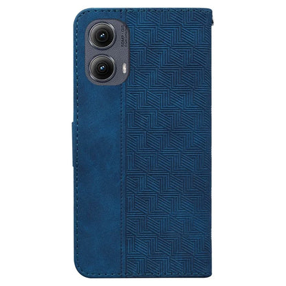 For Motorola Edge (2024) 5G Case Geometry Pattern Leather Wallet Phone Cover