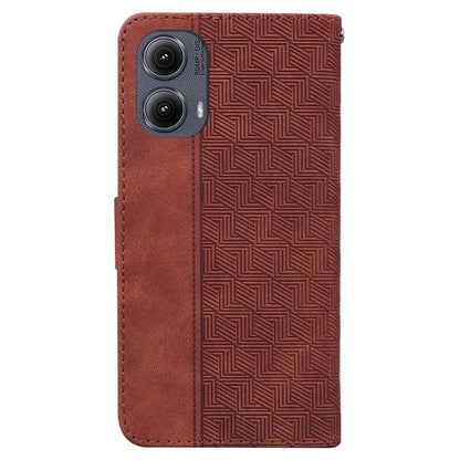 For Motorola Edge (2024) 5G Case Geometry Pattern Leather Wallet Phone Cover