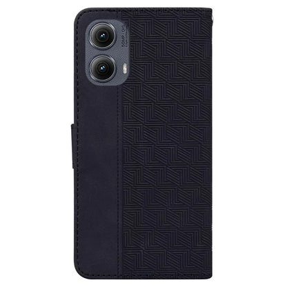 For Motorola Edge (2024) 5G Case Geometry Pattern Leather Wallet Phone Cover