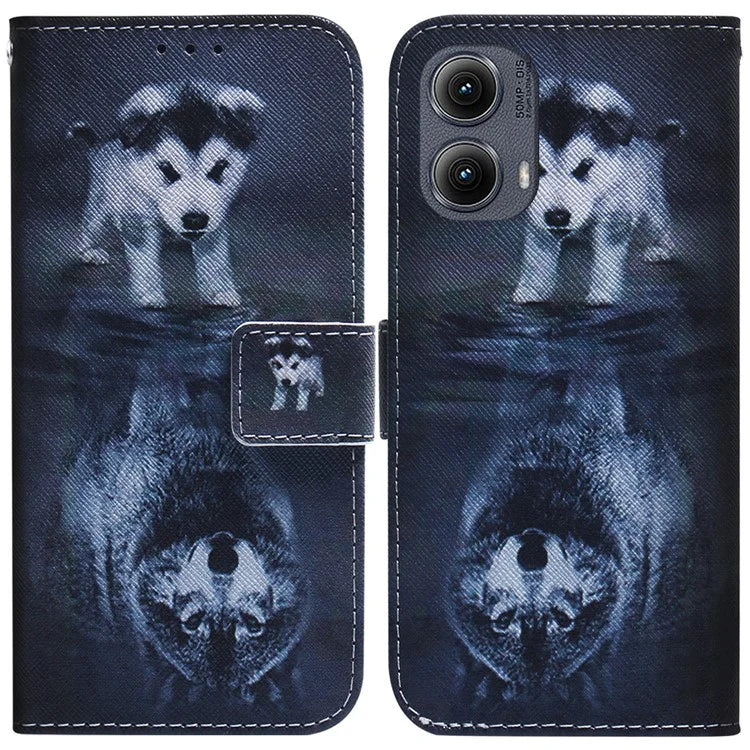 For Motorola Edge (2024) 5G Wallet Case Pattern Print Leather Phone Cover