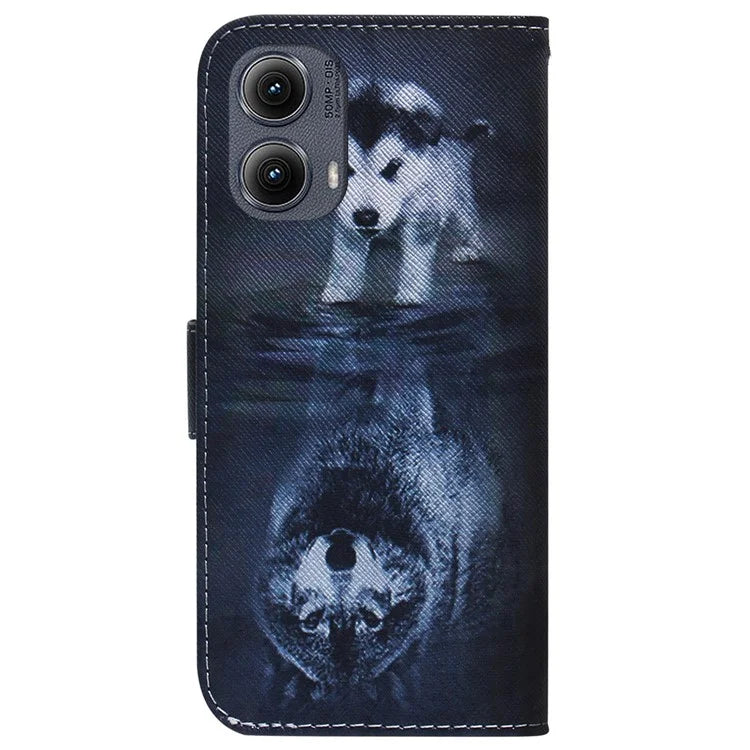 For Motorola Edge (2024) 5G Wallet Case Pattern Print Leather Phone Cover