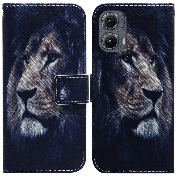 For Motorola Edge (2024) 5G Wallet Case Pattern Print Leather Phone Cover