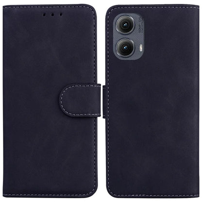 For Motorola Edge (2024) 5G Wallet Case Solid Color Leather Phone Cover