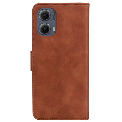 For Motorola Edge (2024) 5G Wallet Case Solid Color Leather Phone Cover