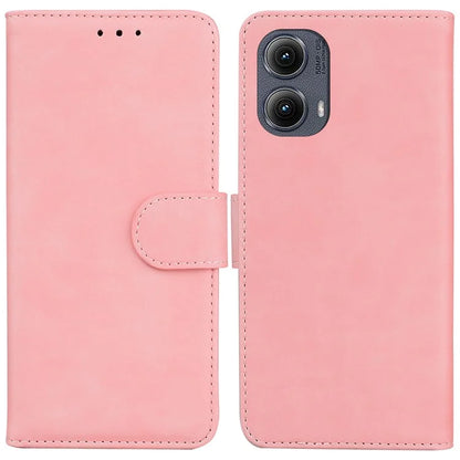 For Motorola Edge (2024) 5G Wallet Case Solid Color Leather Phone Cover