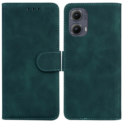 For Motorola Edge (2024) 5G Wallet Case Solid Color Leather Phone Cover