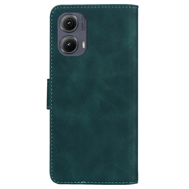 For Motorola Edge (2024) 5G Wallet Case Solid Color Leather Phone Cover