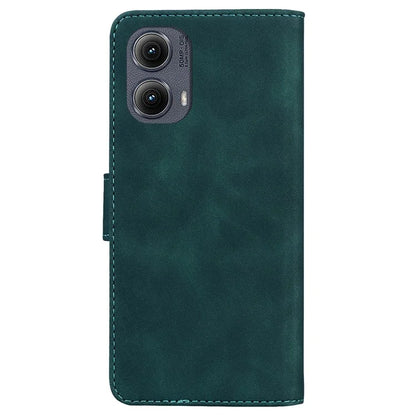 For Motorola Edge (2024) 5G Wallet Case Solid Color Leather Phone Cover