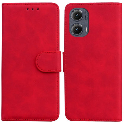 For Motorola Edge (2024) 5G Wallet Case Solid Color Leather Phone Cover