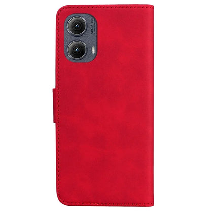 For Motorola Edge (2024) 5G Wallet Case Solid Color Leather Phone Cover