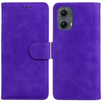 For Motorola Edge (2024) 5G Wallet Case Solid Color Leather Phone Cover