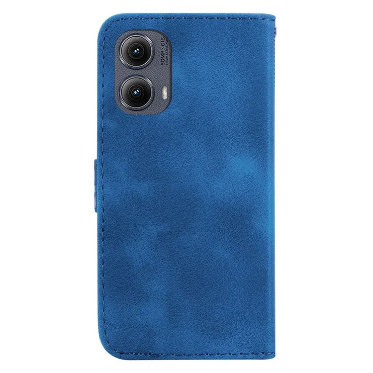 For Motorola Edge (2024) 5G Case 7-Shaped Pattern Leather Shockproof Phone Cover