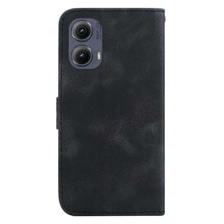 For Motorola Edge (2024) 5G Case 7-Shaped Pattern Leather Shockproof Phone Cover
