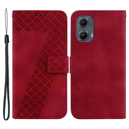 For Motorola Edge (2024) 5G Case 7-Shaped Pattern Leather Shockproof Phone Cover