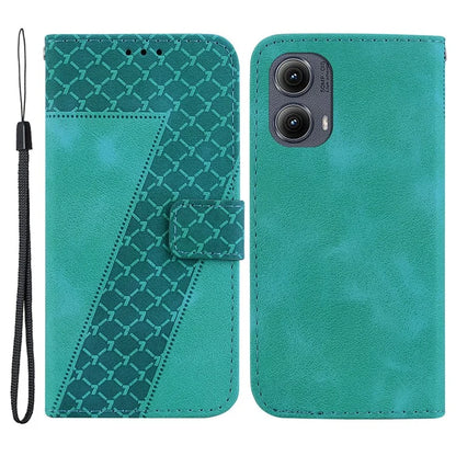 For Motorola Edge (2024) 5G Case 7-Shaped Pattern Leather Shockproof Phone Cover