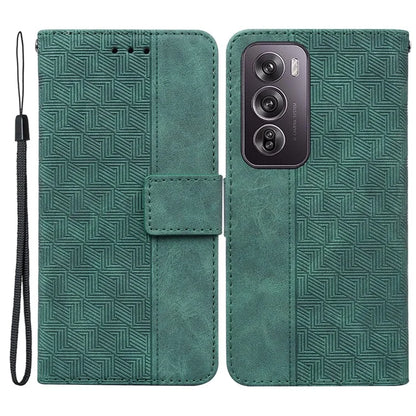 For Oppo Reno12 Pro 5G (Global) Phone Case Geometry Pattern Leather Wallet Cover