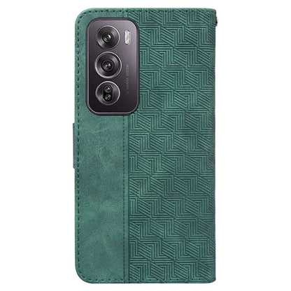 For Oppo Reno12 Pro 5G (Global) Phone Case Geometry Pattern Leather Wallet Cover