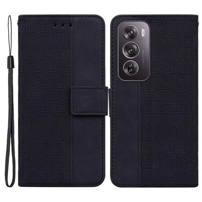 For Oppo Reno12 Pro 5G (Global) Phone Case Geometry Pattern Leather Wallet Cover