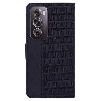 For Oppo Reno12 Pro 5G (Global) Phone Case Geometry Pattern Leather Wallet Cover