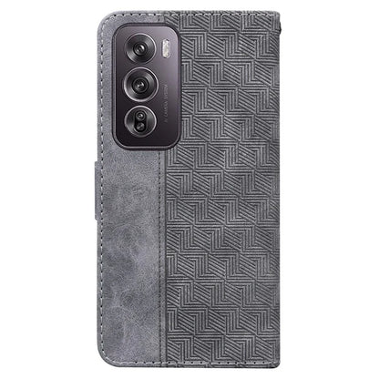 For Oppo Reno12 Pro 5G (Global) Phone Case Geometry Pattern Leather Wallet Cover