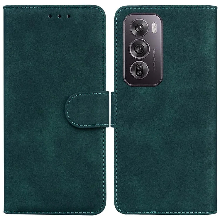 For Oppo Reno12 Pro 5G (Global) Case Solid Color Leather Wallet Phone Cover