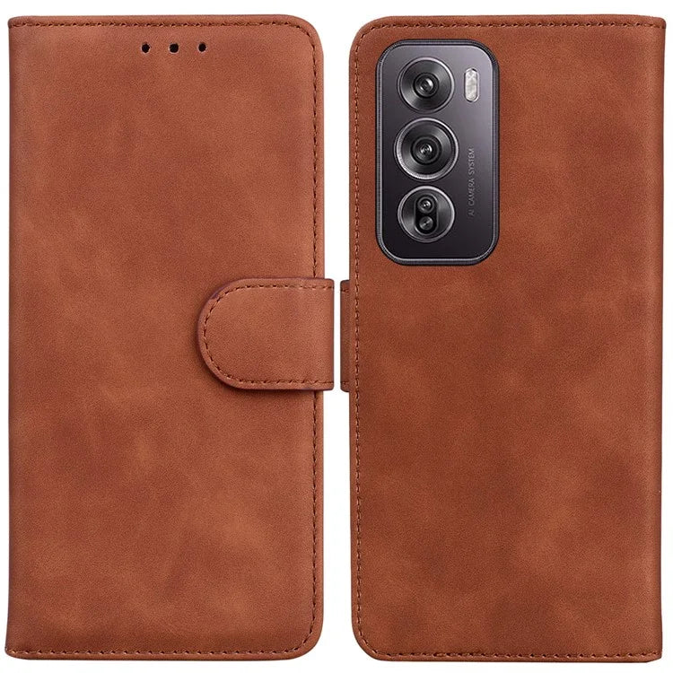 For Oppo Reno12 Pro 5G (Global) Case Solid Color Leather Wallet Phone Cover