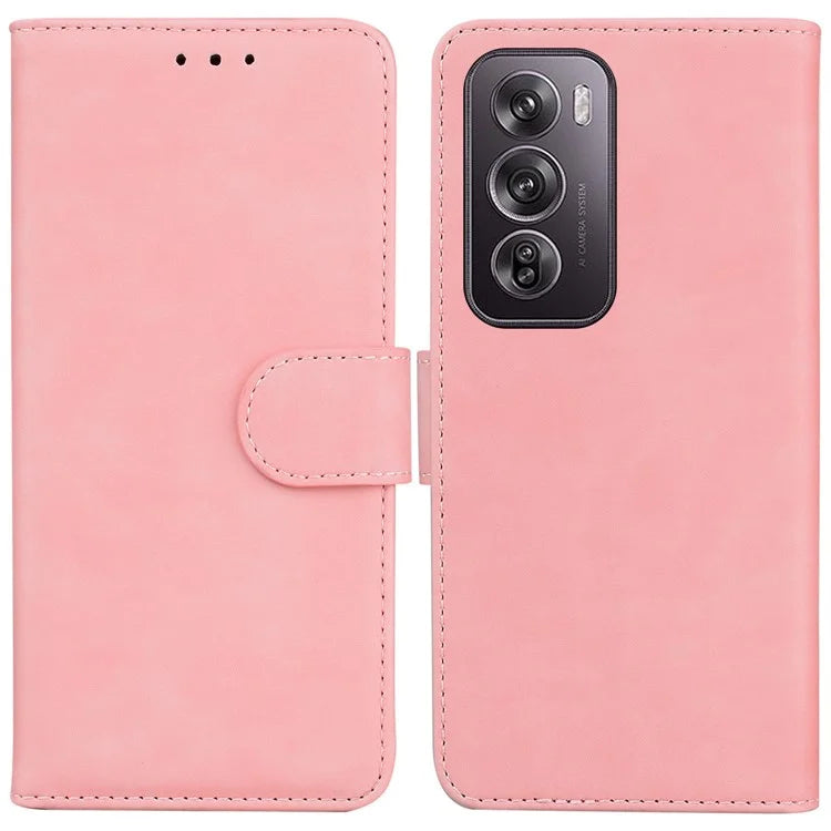 For Oppo Reno12 Pro 5G (Global) Case Solid Color Leather Wallet Phone Cover