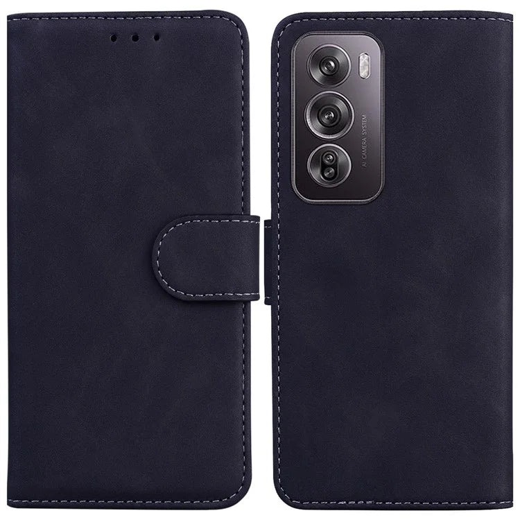 For Oppo Reno12 Pro 5G (Global) Case Solid Color Leather Wallet Phone Cover