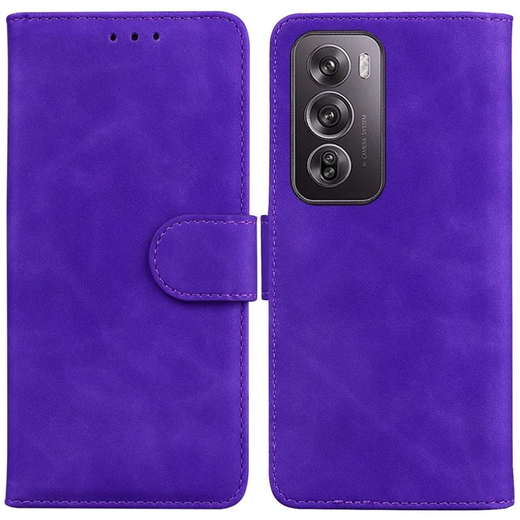 For Oppo Reno12 Pro 5G (Global) Case Solid Color Leather Wallet Phone Cover