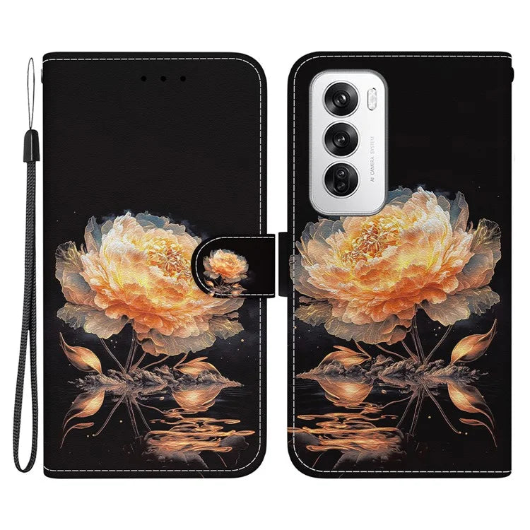 For Oppo Reno12 5G (Global) Case Leather Wallet Phone Cover Pattern Printing