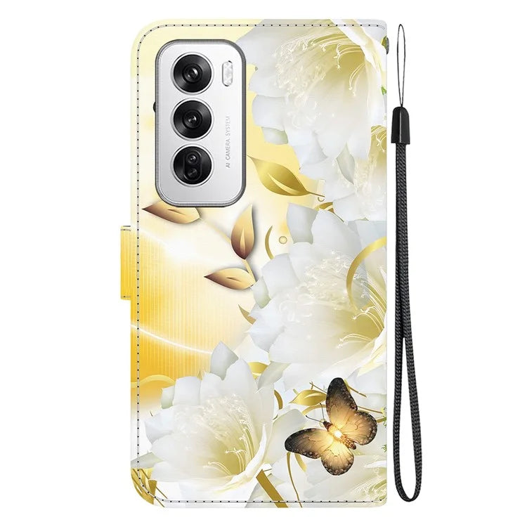 For Oppo Reno12 5G (Global) Case Leather Wallet Phone Cover Pattern Printing