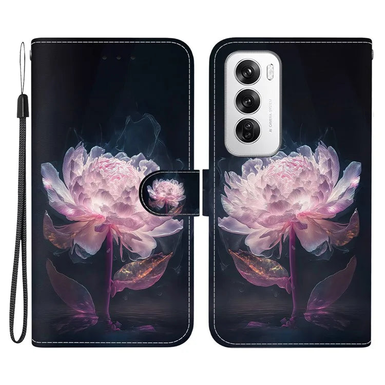 For Oppo Reno12 5G (Global) Case Leather Wallet Phone Cover Pattern Printing