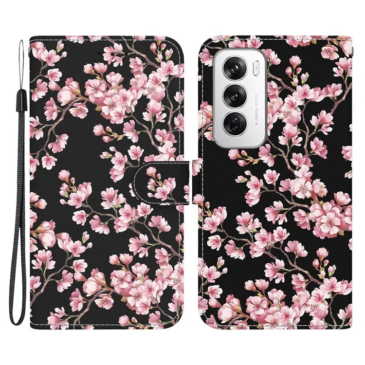 For Oppo Reno12 5G (Global) Case Leather Wallet Phone Cover Pattern Printing
