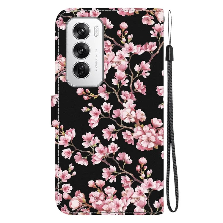 For Oppo Reno12 5G (Global) Case Leather Wallet Phone Cover Pattern Printing